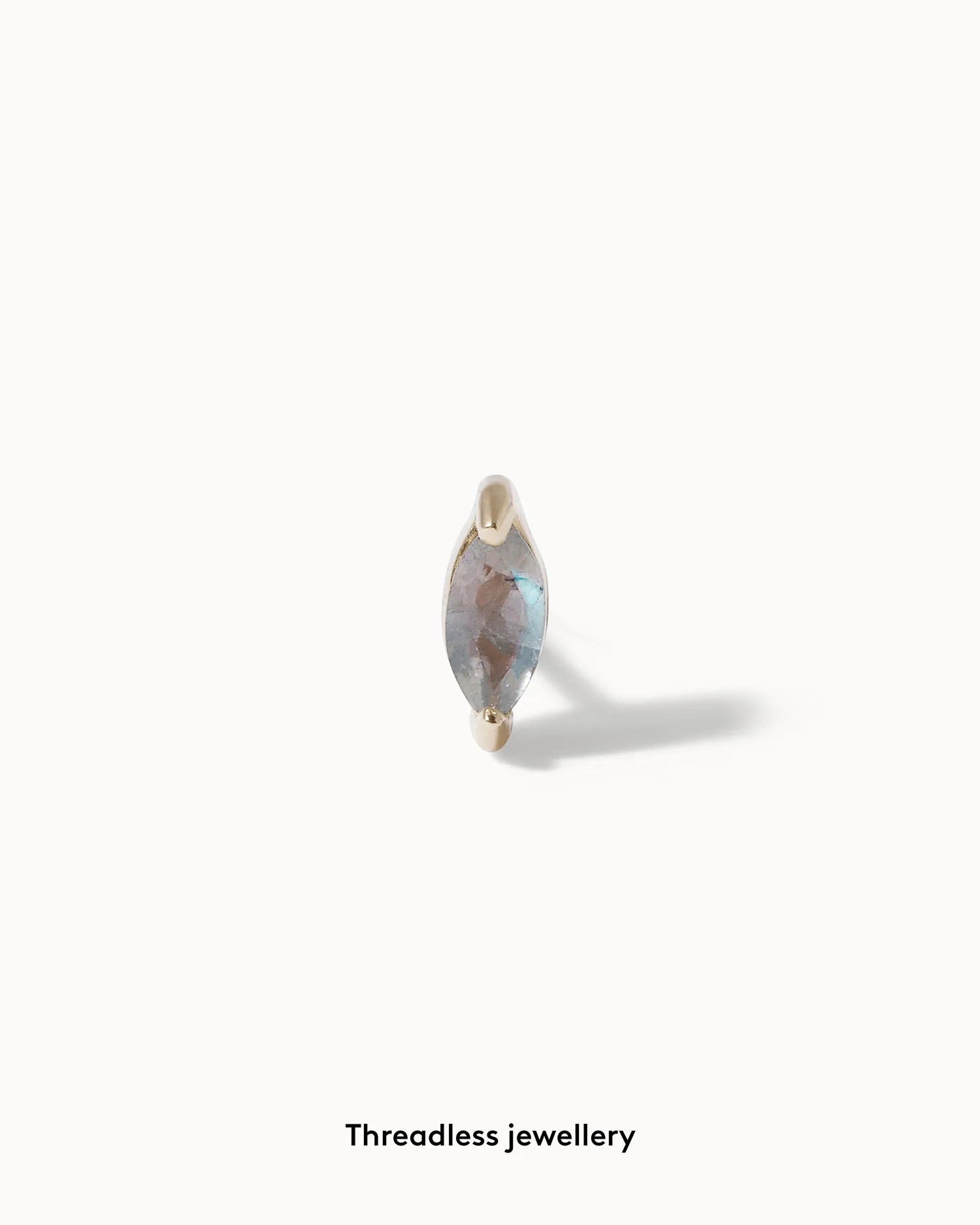 Labradorite Marquise Flat Back Stud