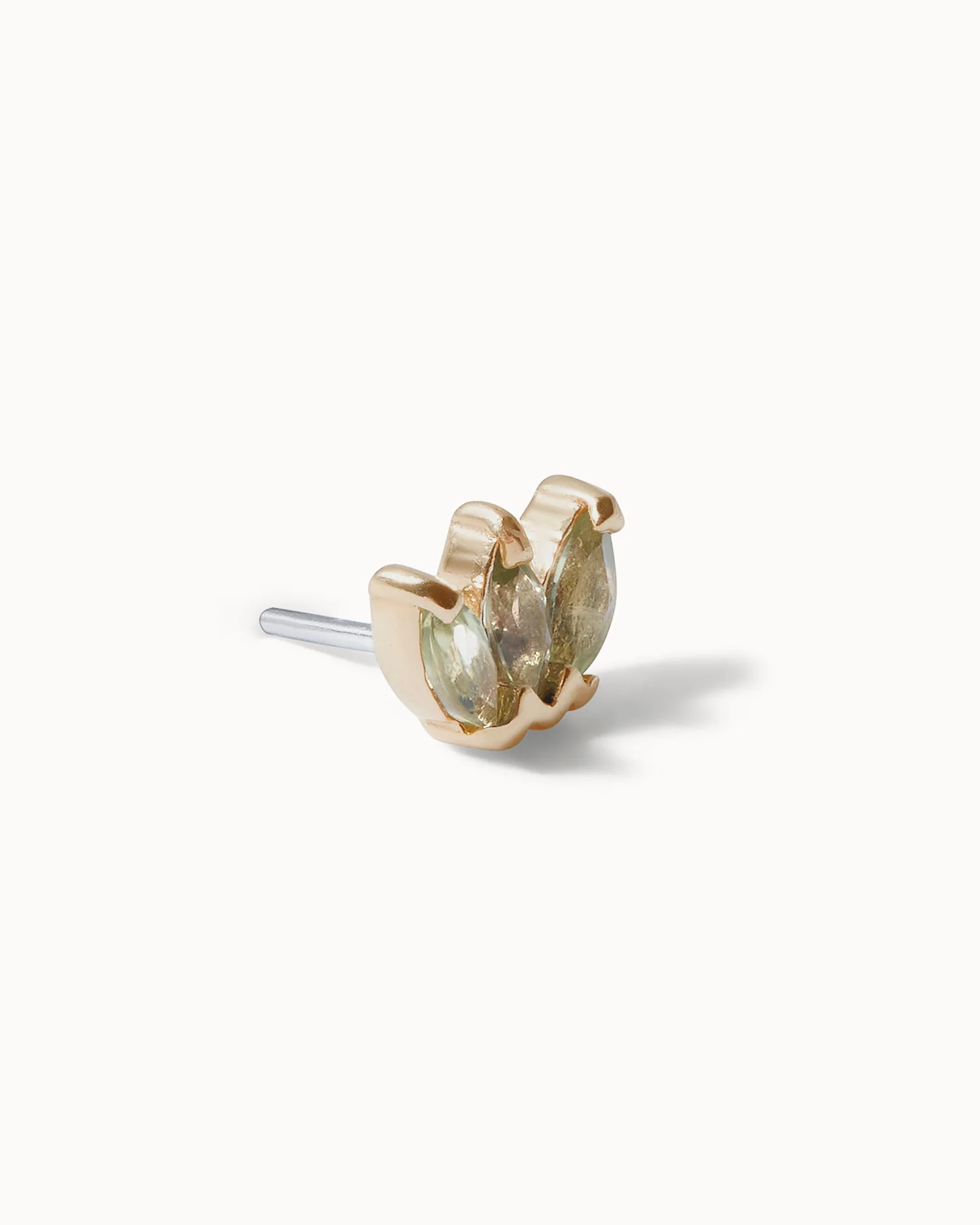 Peridot Triple Marquise Flat Back Stud - Image 3
