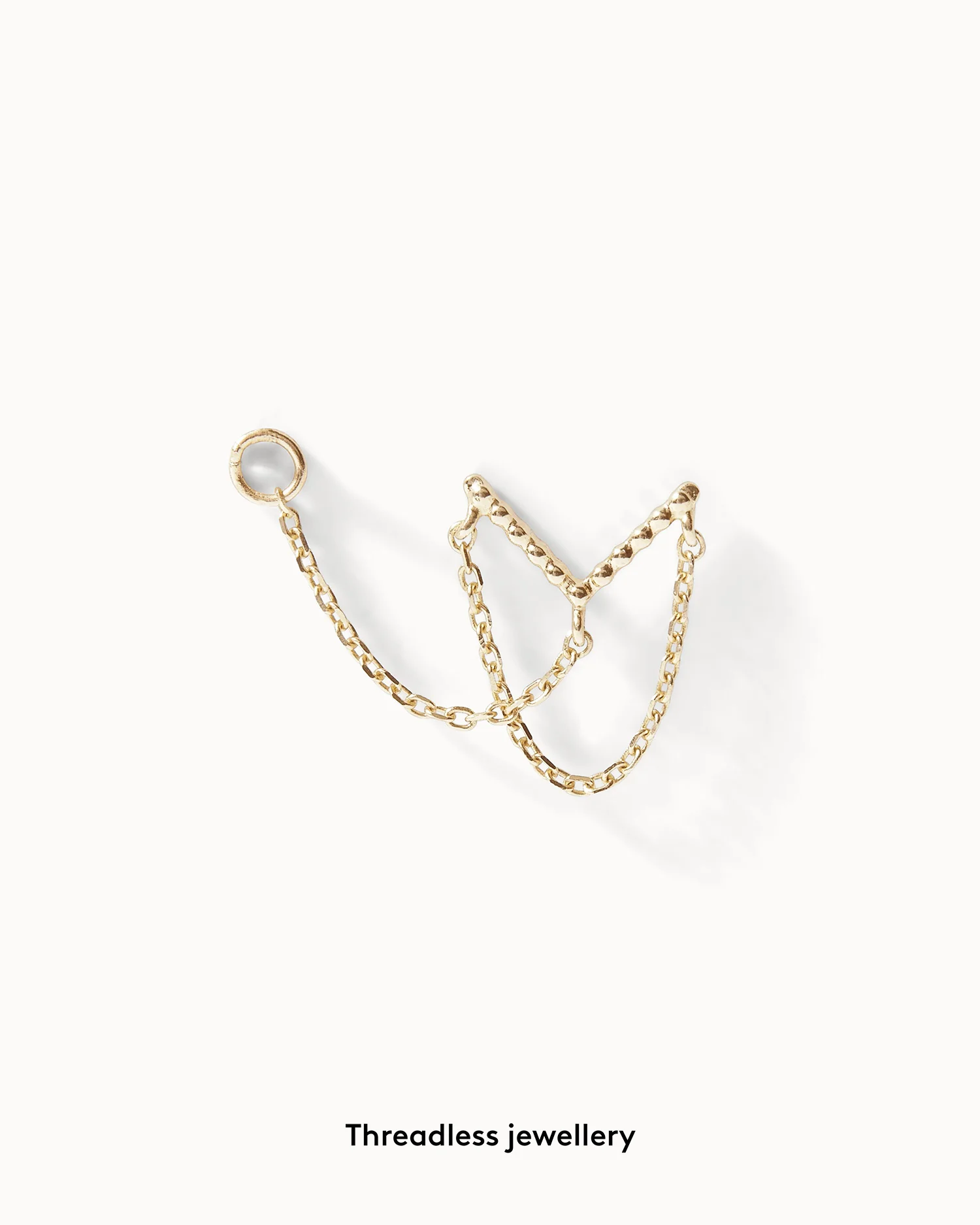 V Drop Chain Flat Back Stud