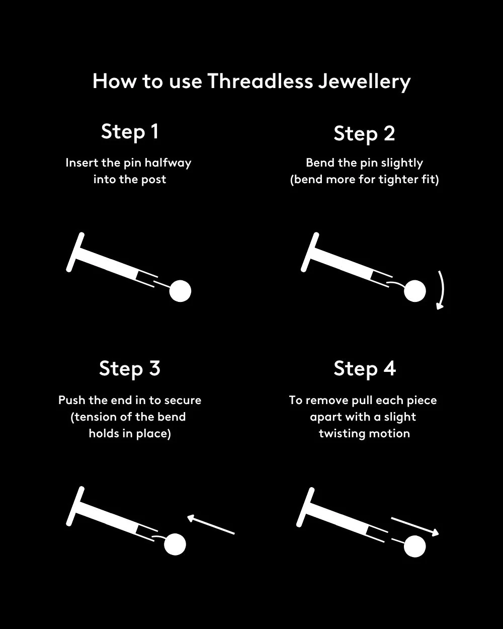 V Drop Chain Flat Back Stud - Image 3