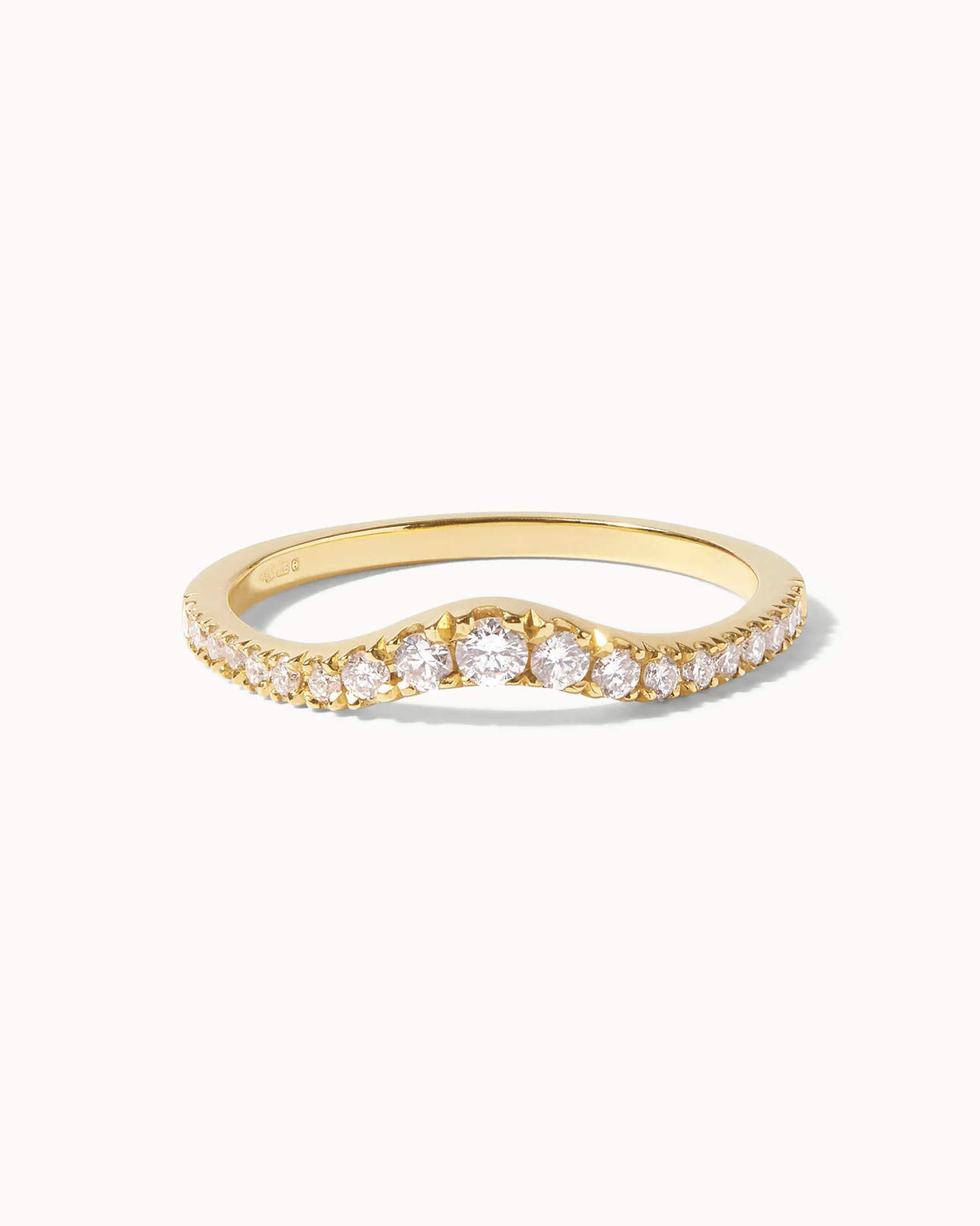 18ct Yellow Gold Pavé Diamond Nesting Ring