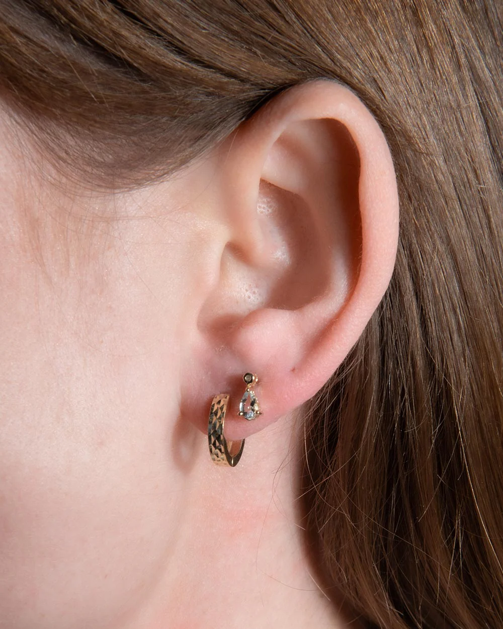 Aquamarine and Diamond Pear Drop Earrings - Image 2