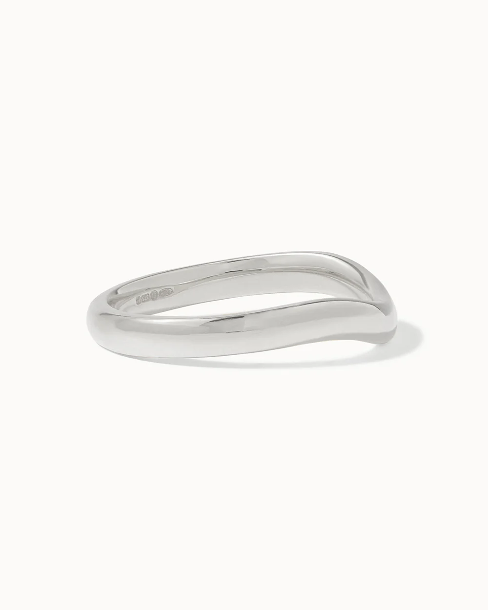 9ct White Gold Contour Ring - Image 3
