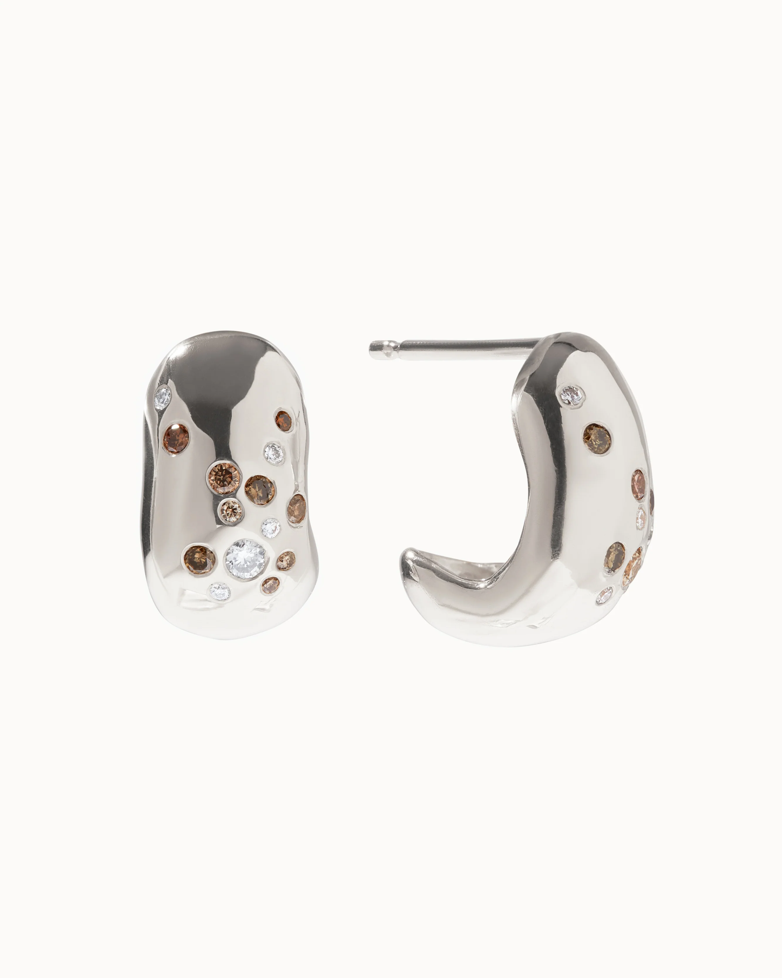 Celestial Diamond Huggie Hoop Earrings - Image 4
