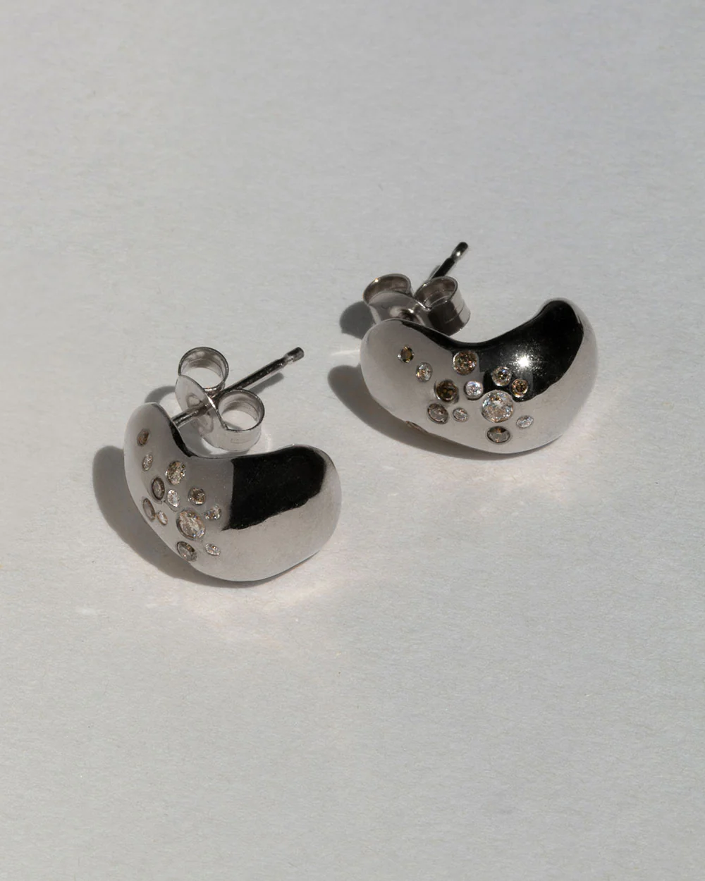 Celestial Diamond Huggie Hoop Earrings - Image 5