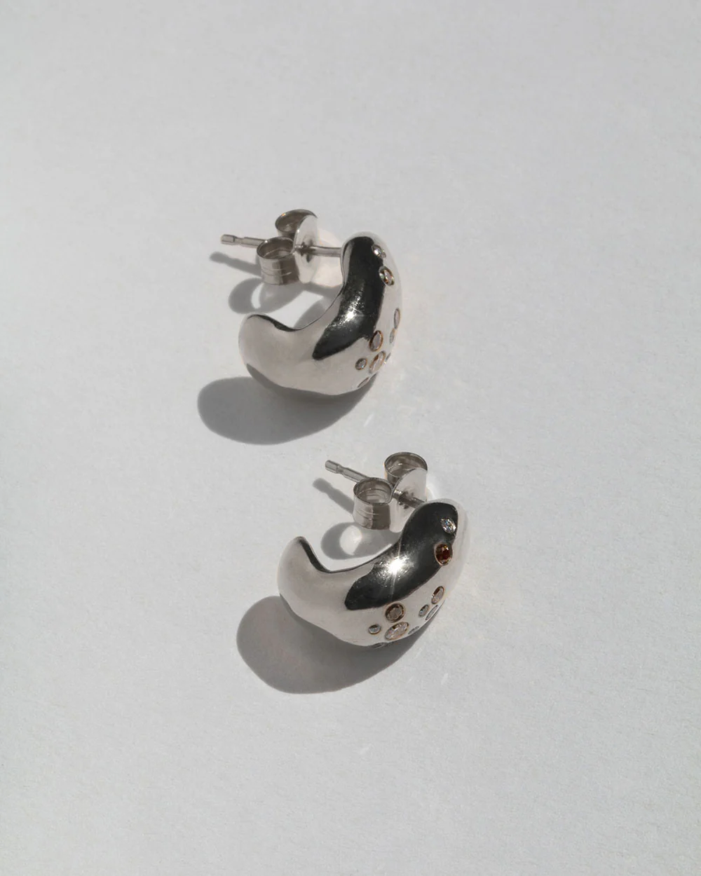 Celestial Diamond Huggie Hoop Earrings - Image 6