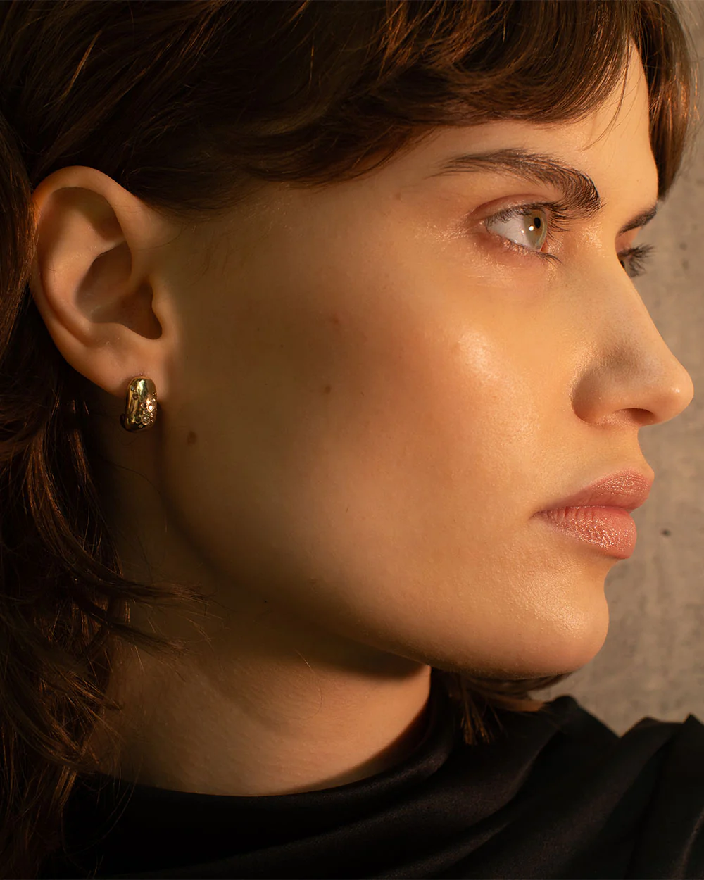 Celestial Diamond Huggie Hoop Earrings - Image 2