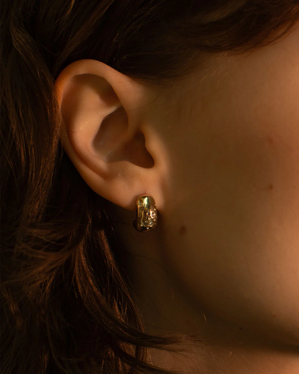 Celestial Diamond Huggie Hoop Earrings - Image 3