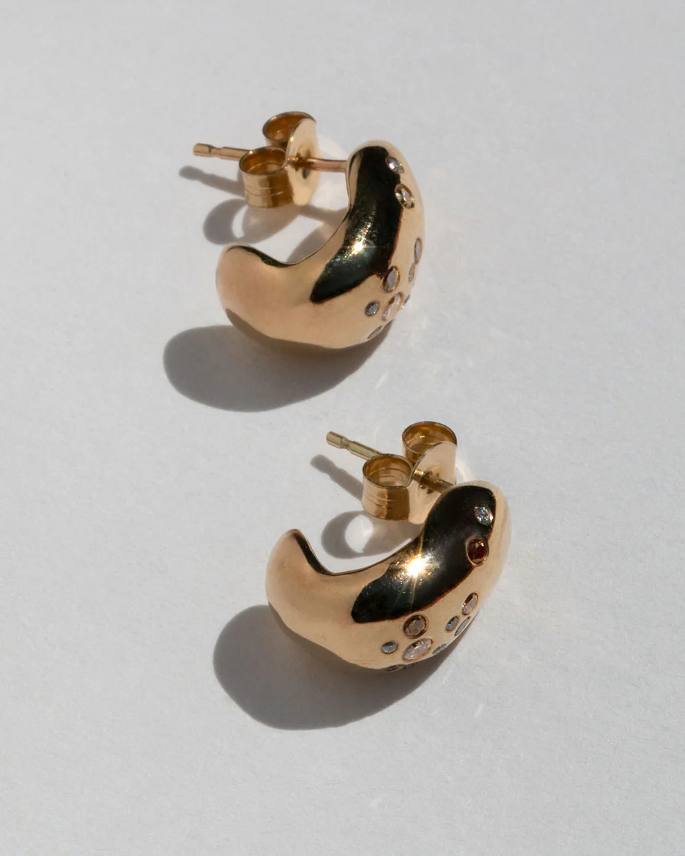 Celestial Diamond Huggie Hoop Earrings - Image 5