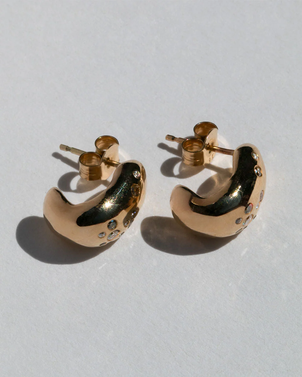 Celestial Diamond Huggie Hoop Earrings - Image 6