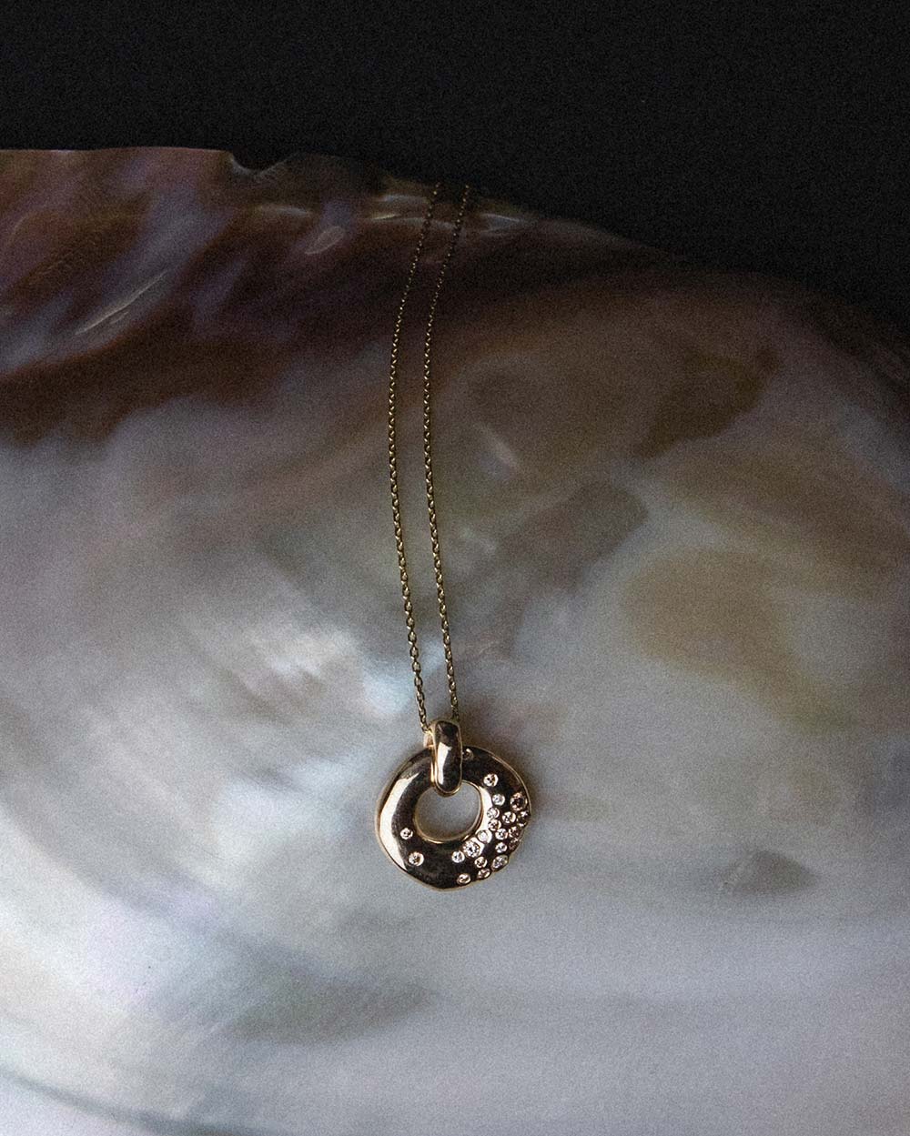 Celestial Diamond Hoop Necklace - Image 3