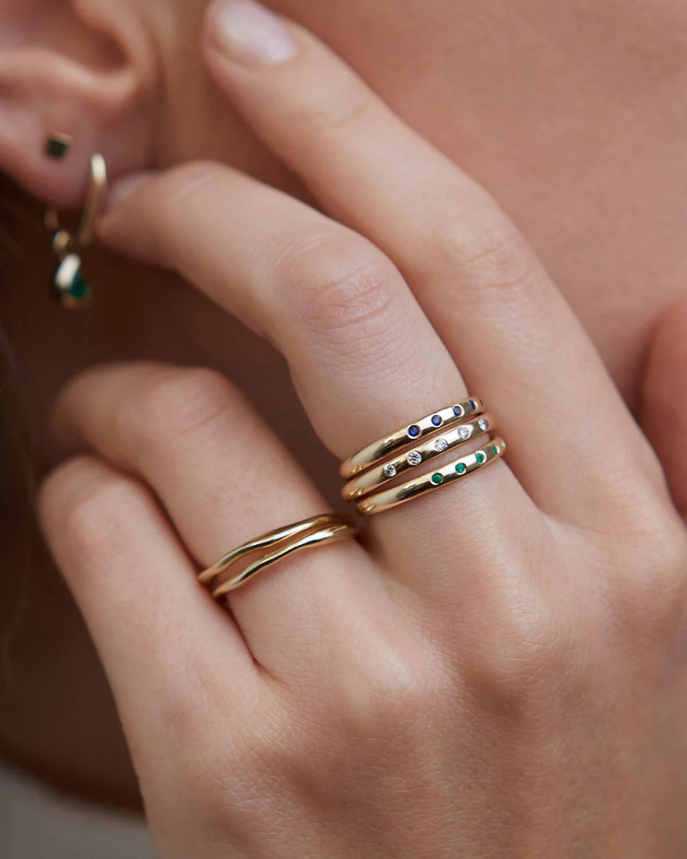 Solid Yellow Gold Five Stone Diamond Ring - Image 3