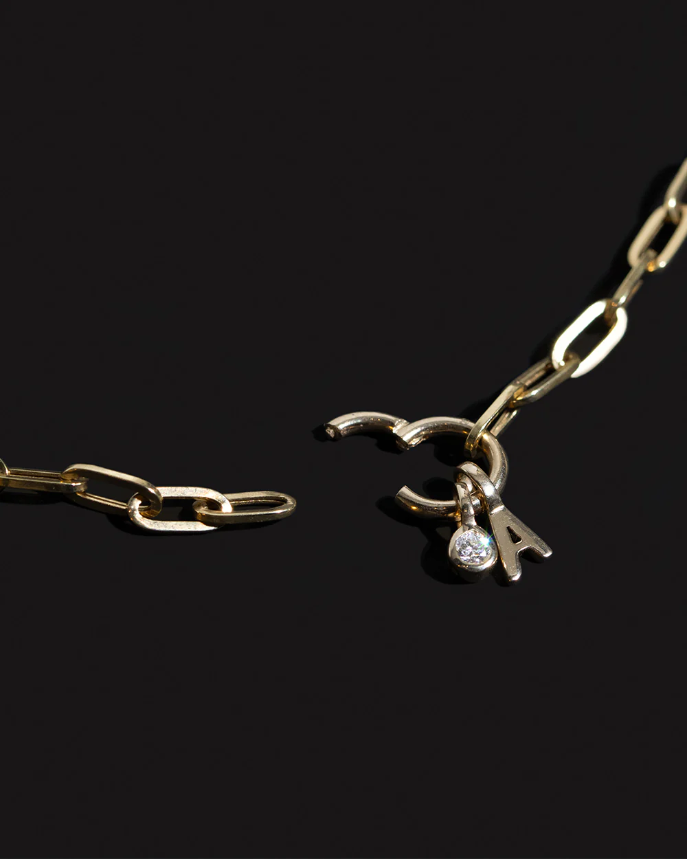 Paper Chain Trio Charm Necklace - Image 4