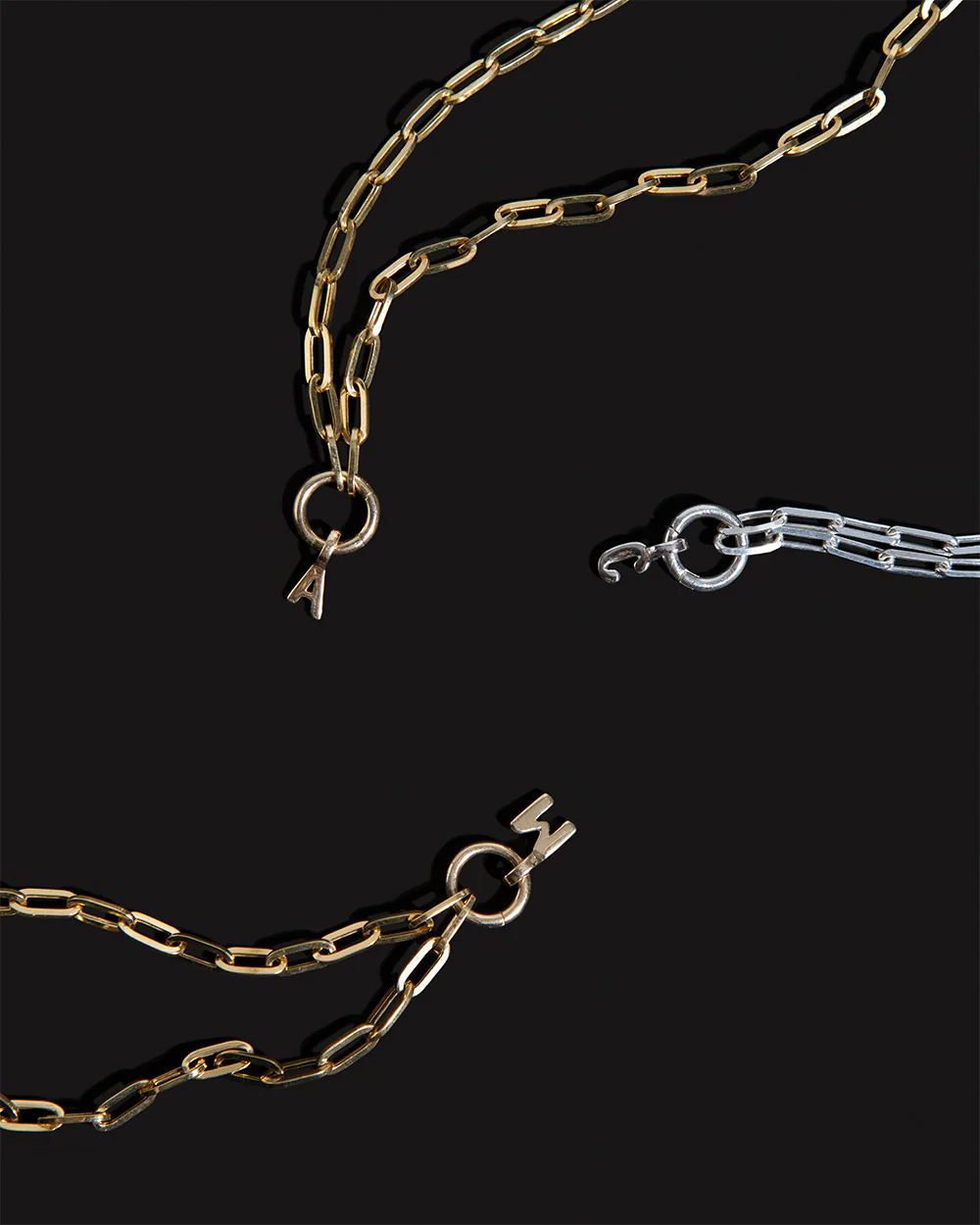 Paper Chain Initial Diamond Charm Bracelet - Image 6