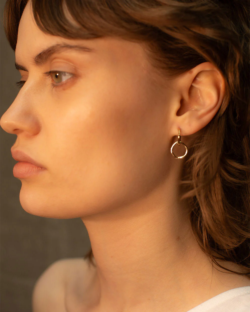 Interlinked Huggie Hoop Earrings - Image 3