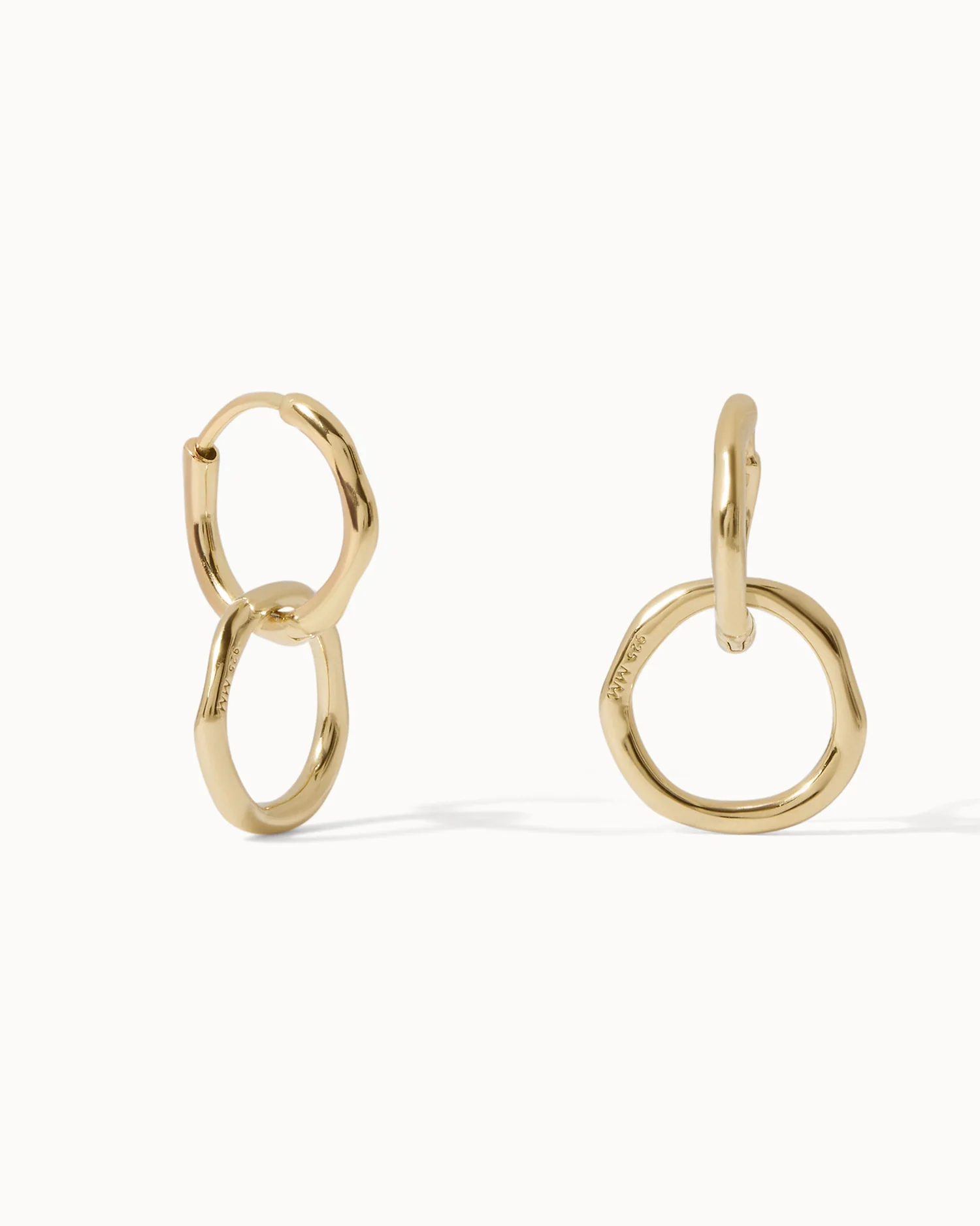 Interlinked Huggie Hoop Earrings - Image 4