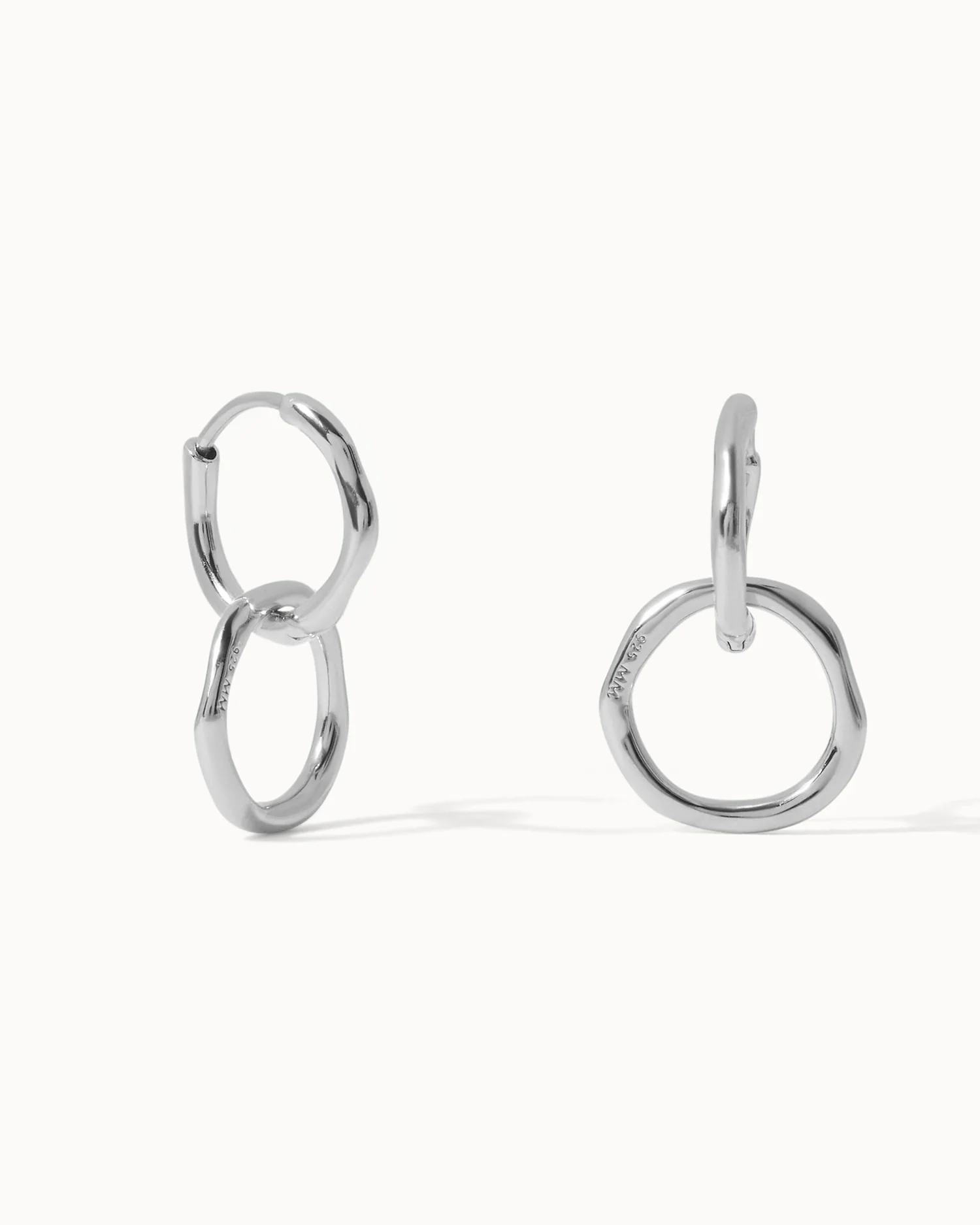 Interlinked Huggie Hoop Earrings - Image 4