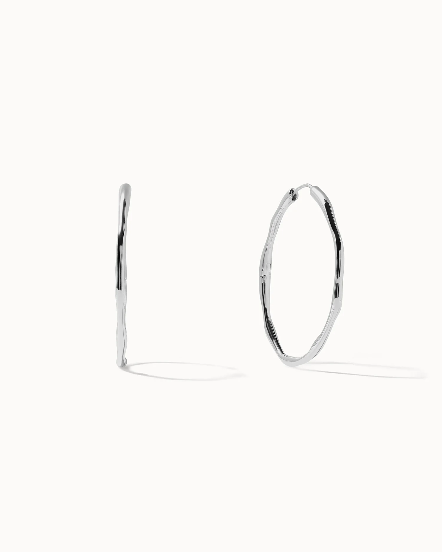 Large Organic Hoop Earrings - Image 3