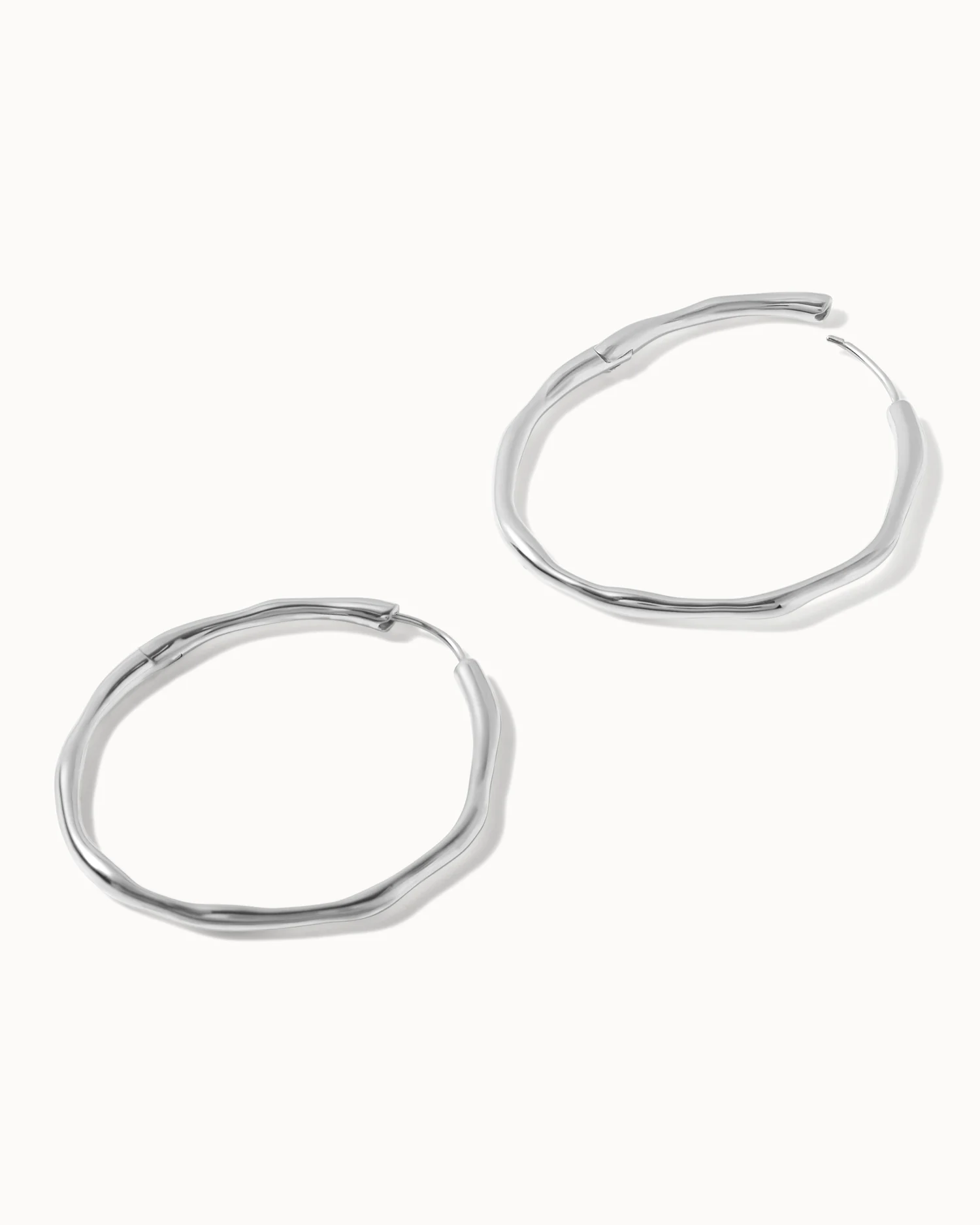 Large Organic Hoop Earrings - Image 4