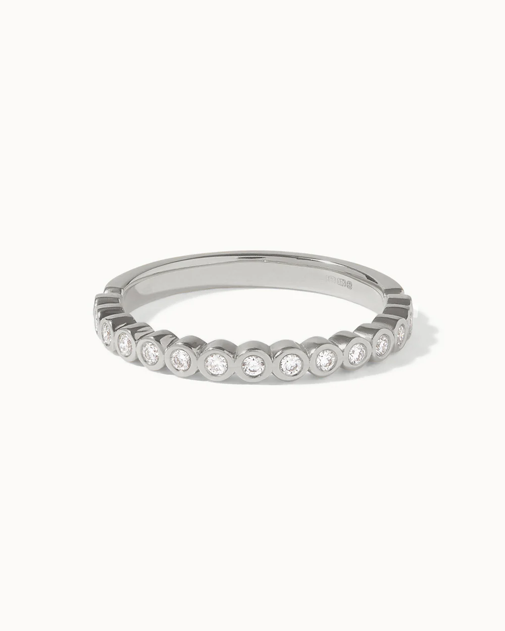 Platinum Bezel Diamond Half Eternity Ring