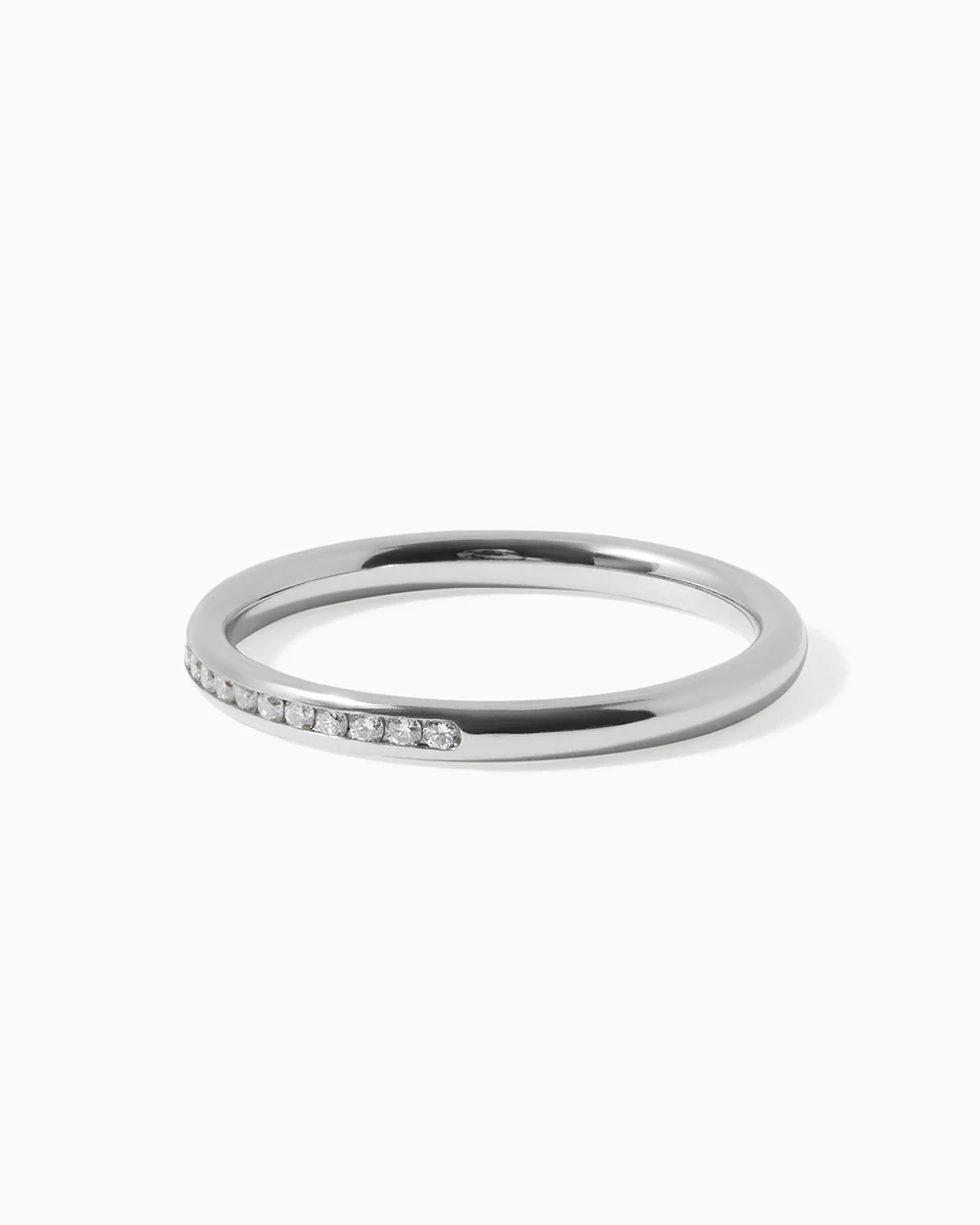 Platinum Diamond Half Eternity Court Ring