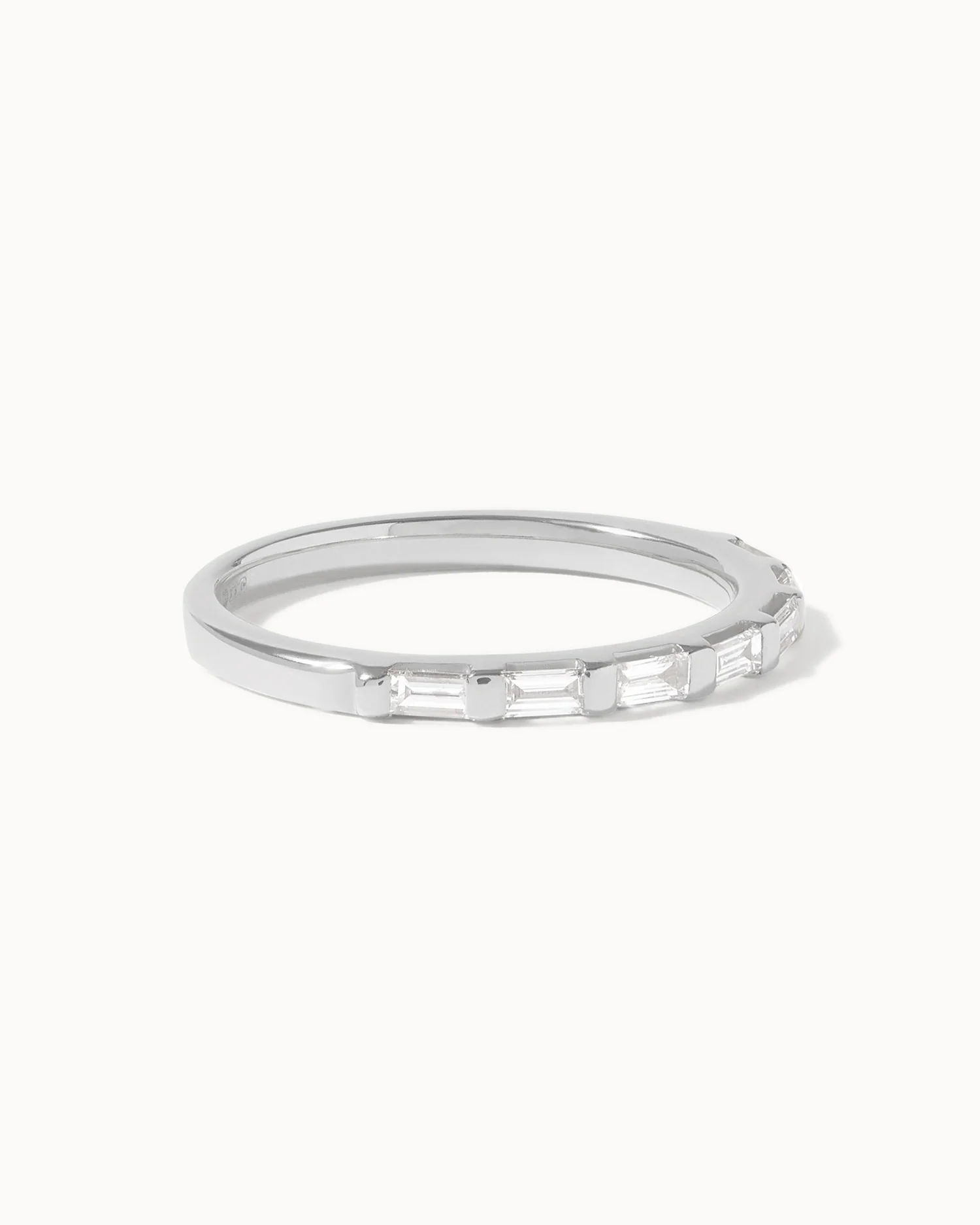 Platinum East to West Baguette Diamond Ring - Image 3