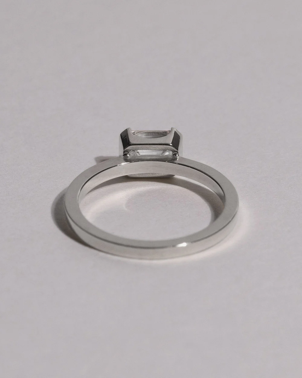 Platinum Emerald Cut 1ct Lab Grown Diamond Ring - Image 4