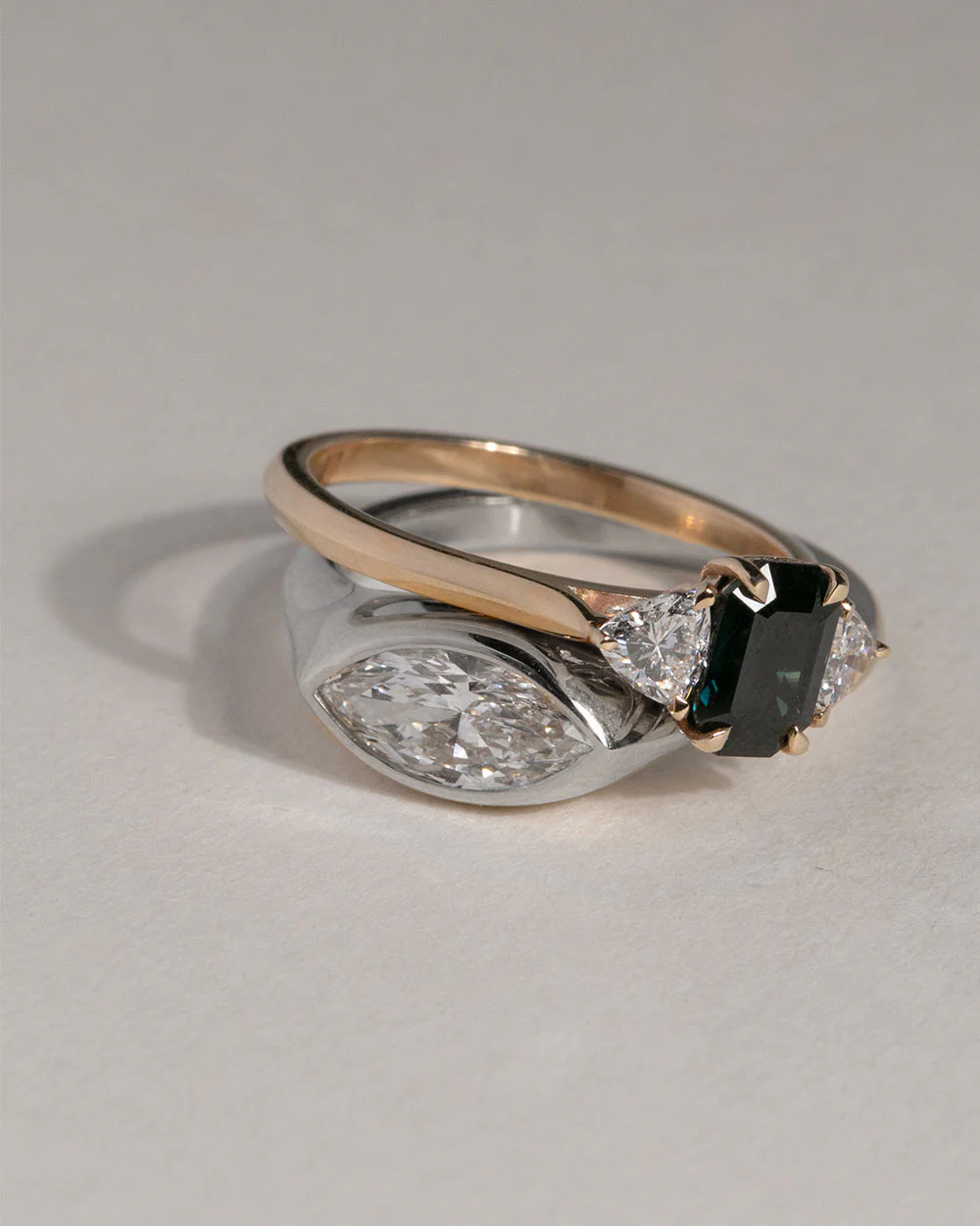 Platinum Marquise Cut Lab Grown Diamond Signet Ring - Image 4