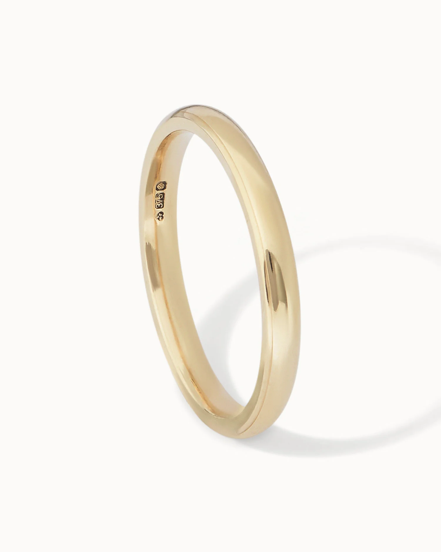 9ct Yellow Gold Classic Ring - 2mm Band - Image 3