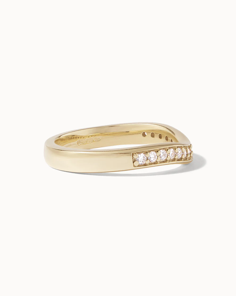 9ct Yellow Gold Diamond Contour Ring - Image 3