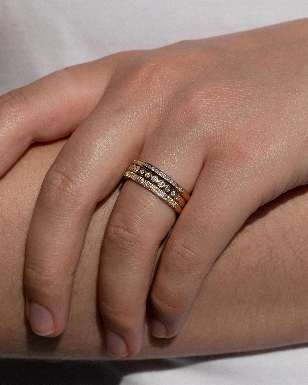 9ct Yellow Gold Dual Cut Diamond Ring - Image 5