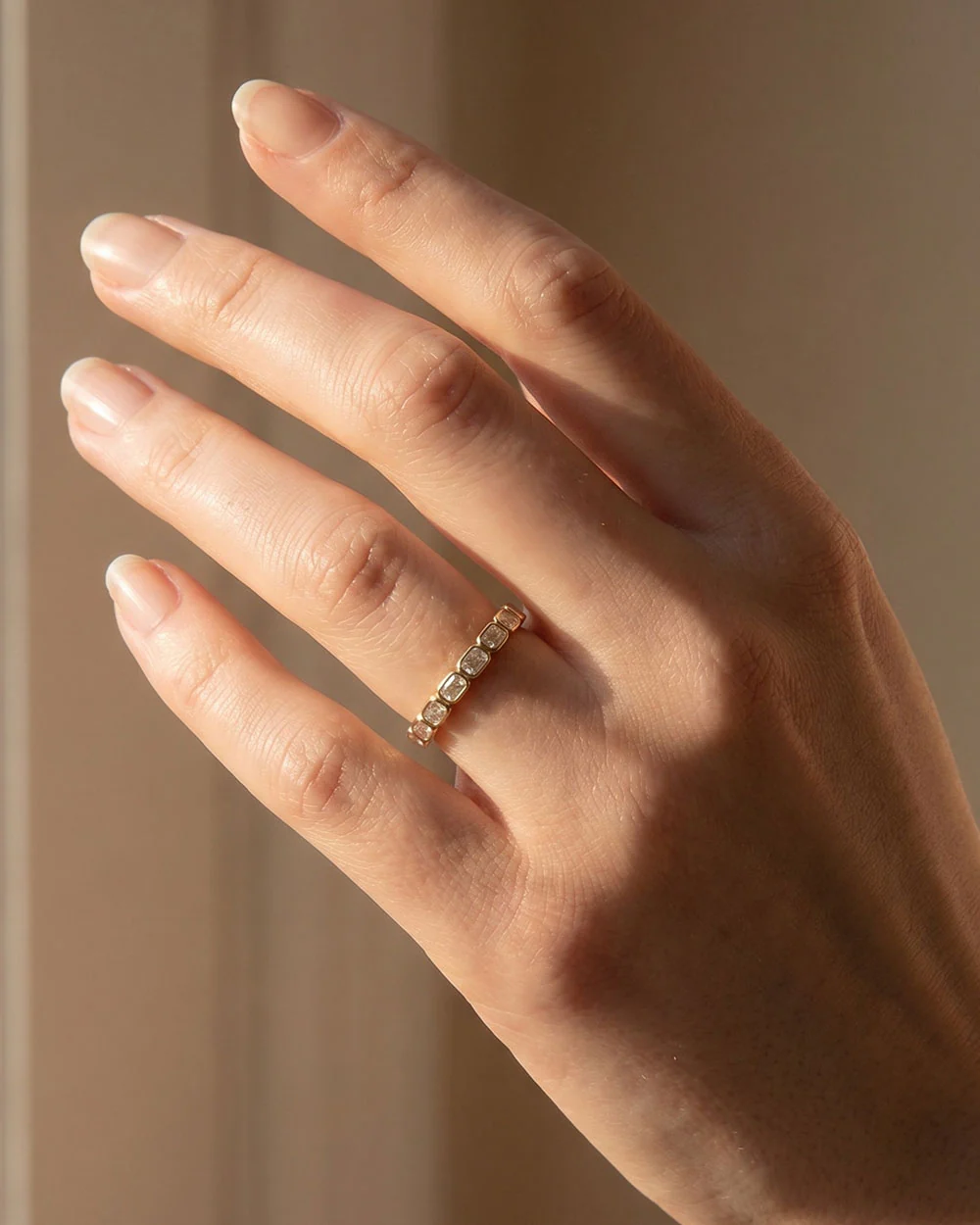9ct Yellow Gold East-West Bezel Diamond Eternity Ring - Image 3