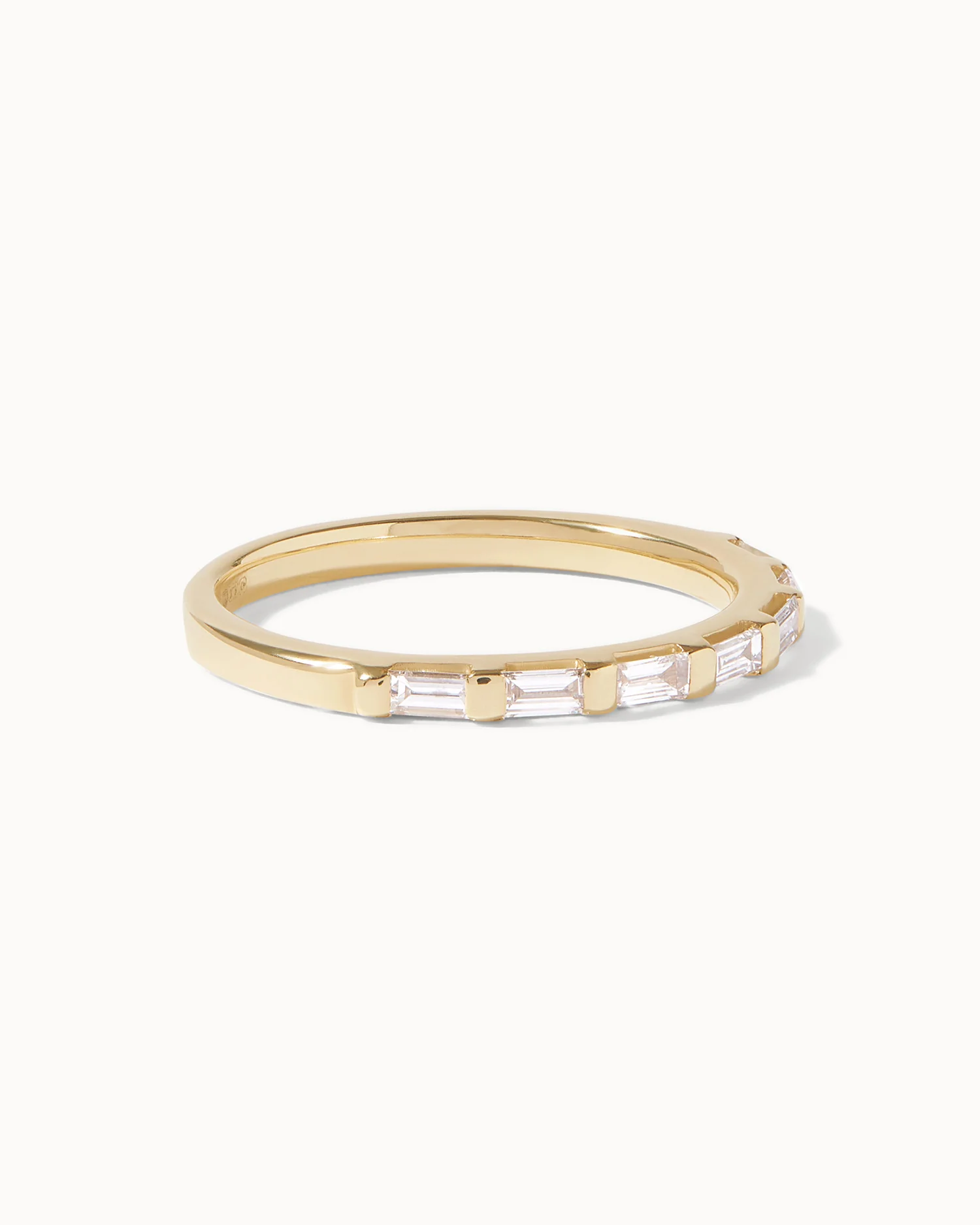 9ct Yellow Gold East to West Baguette Diamond Ring - Image 3