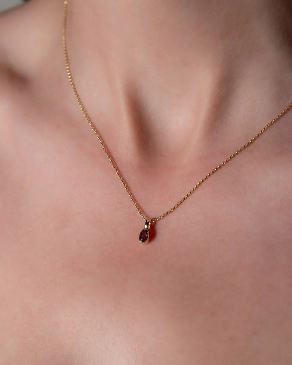 February Amethyst Birthstone Oval Charm - Image 2