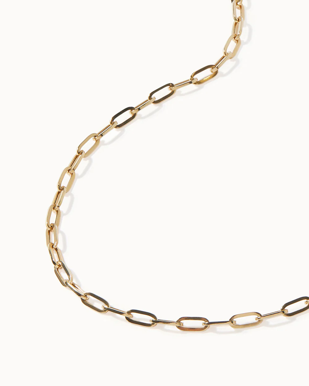 Solid Gold Heavy Paper Chain Necklace - Image 4