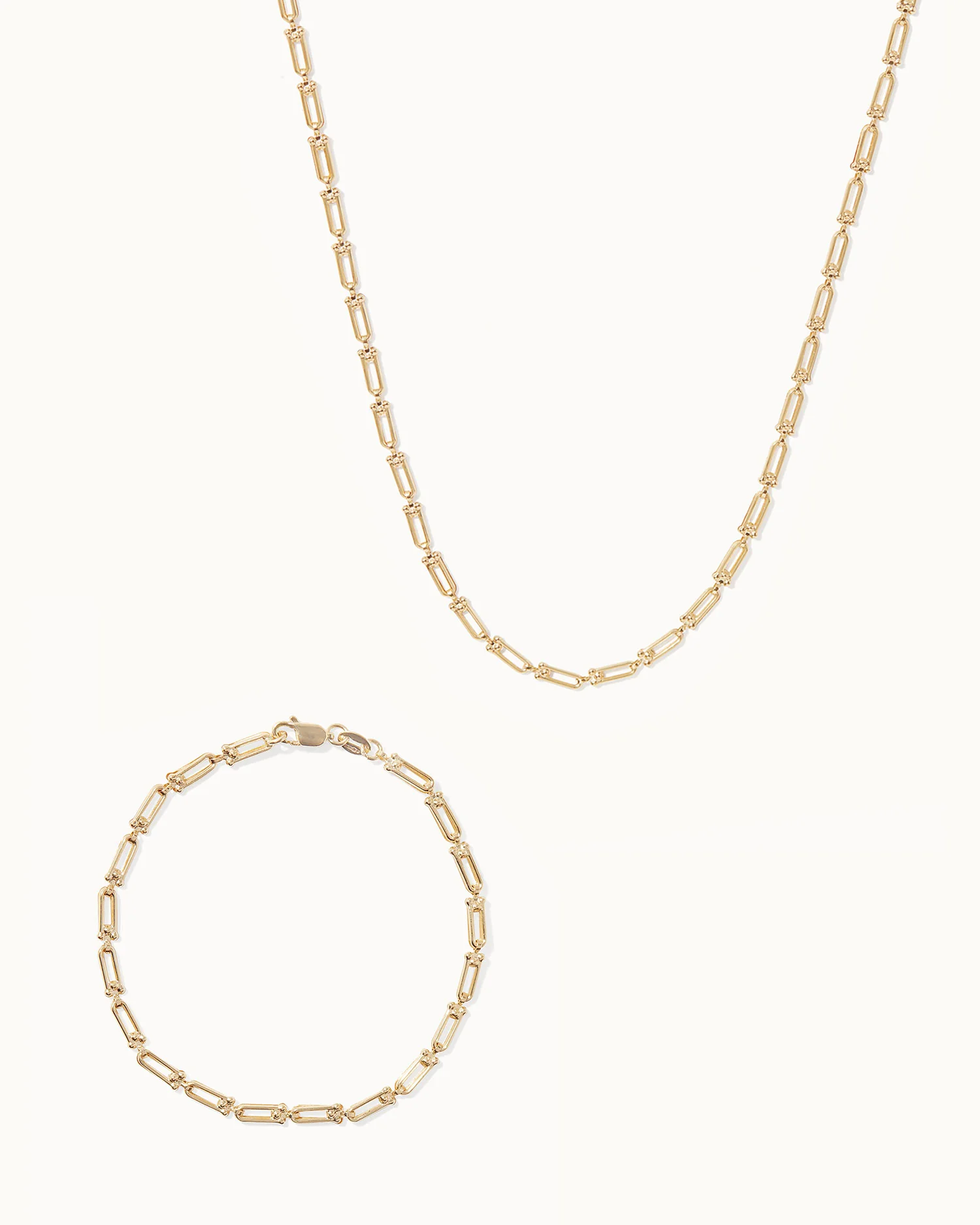 Horseshoe Chain Necklace and Bracelet Set