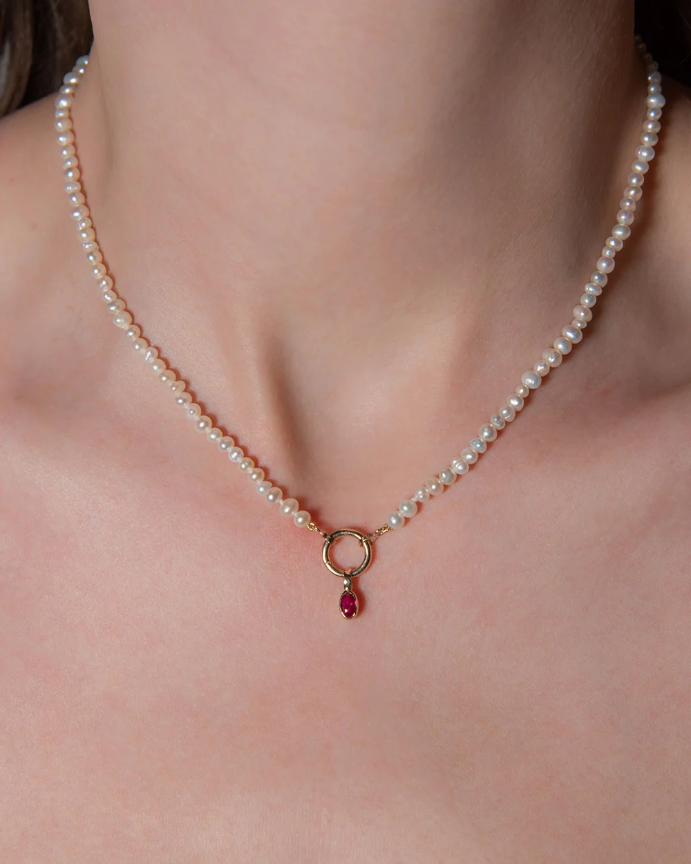 July Ruby Birthstone Oval Charm - Image 3