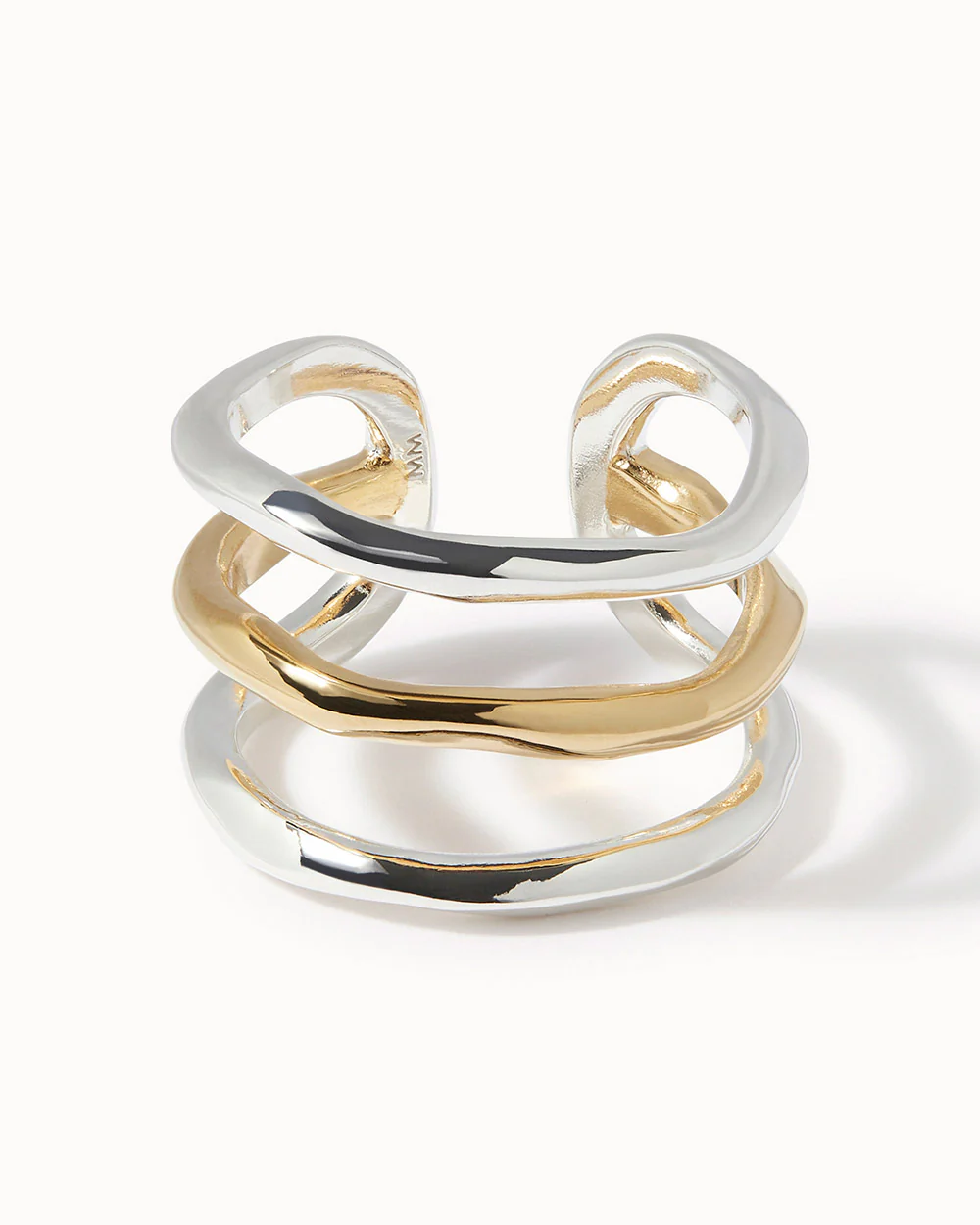 Solid Gold Lava Adjustable Stripe Ring - Image 2