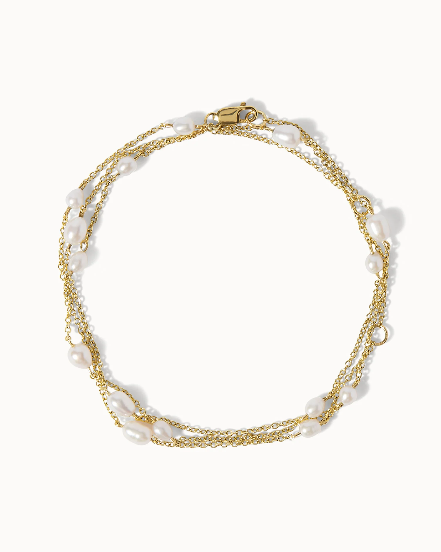 Solid Gold Long Pearl Necklace - Image 7