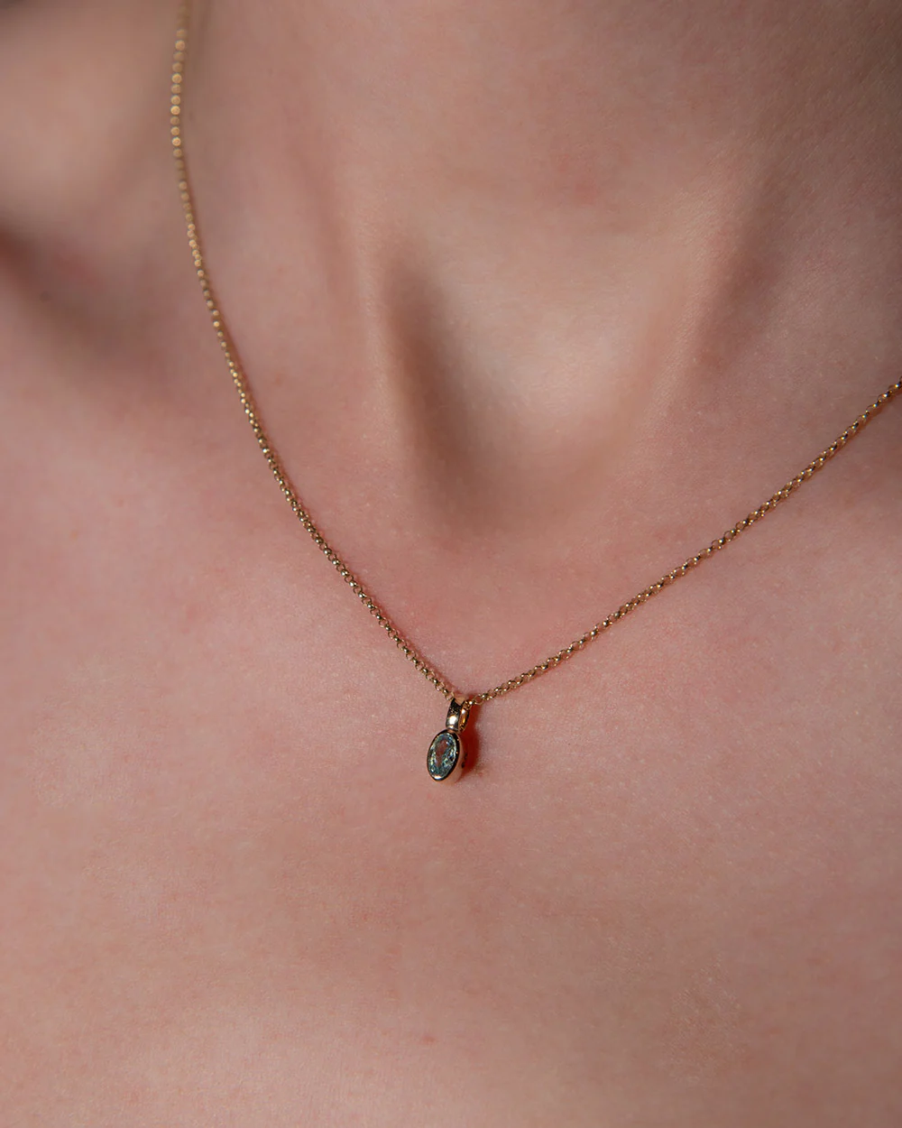 March Aquamarine Birthstone Oval Charm - Image 2