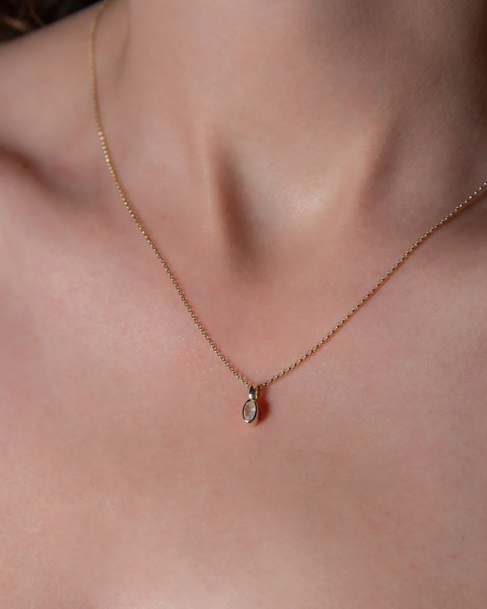 June Moonstone Birthstone Oval Charm - Image 2