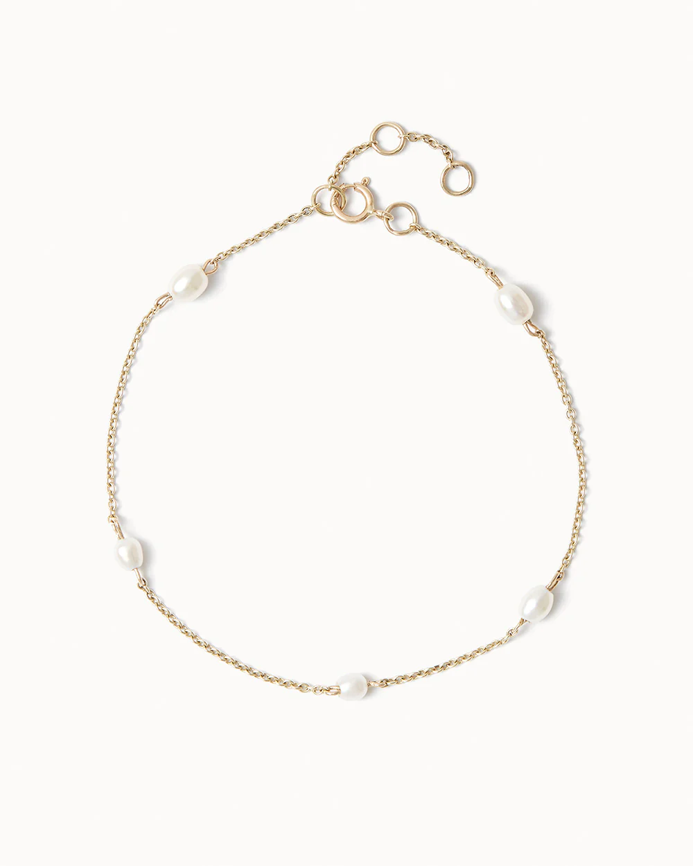 Solid Gold Pearl Bracelet - Image 3