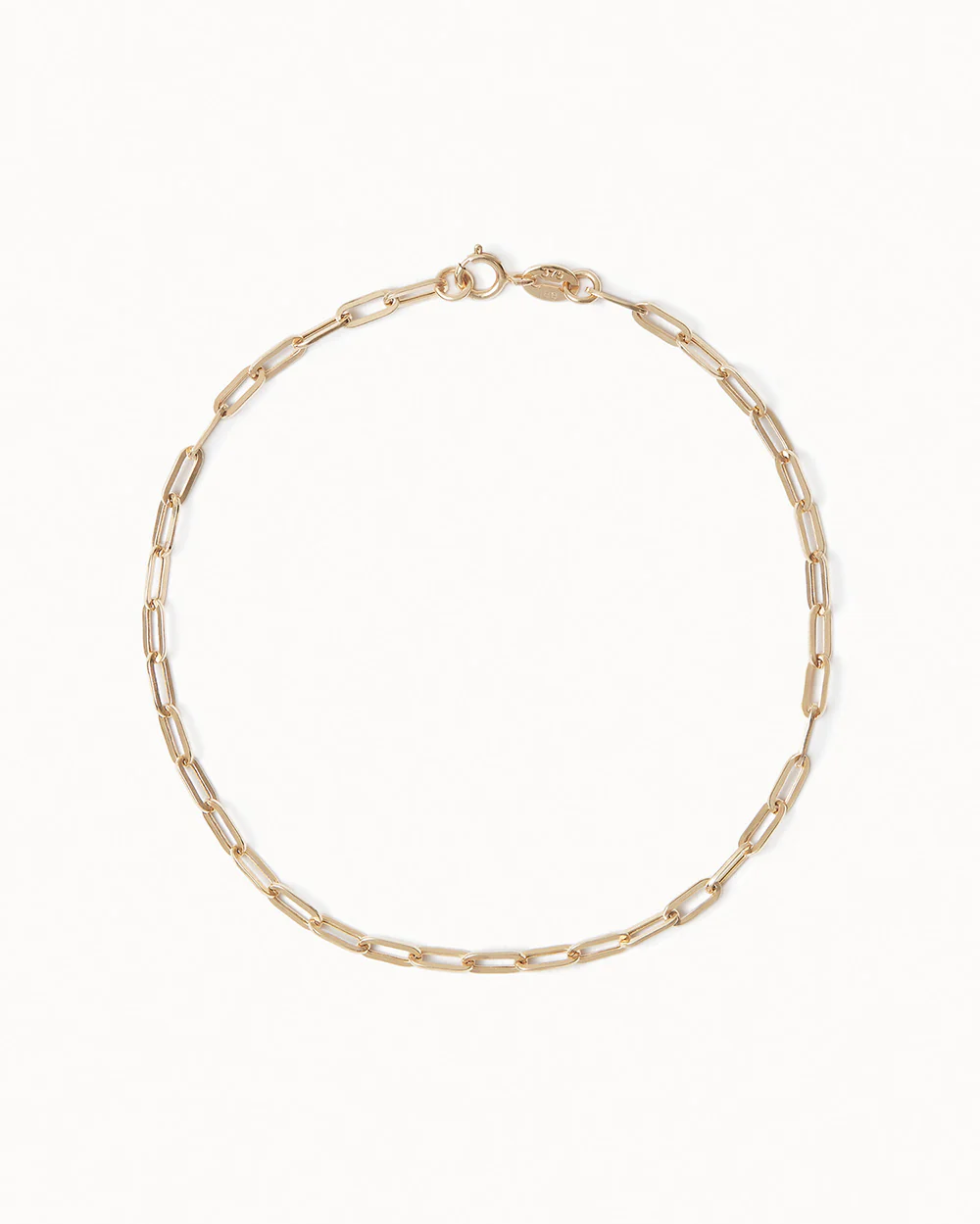 Solid Gold Paper Chain Bracelet - Image 3