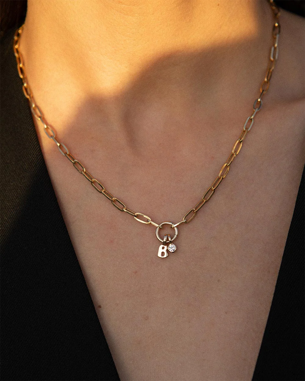 Paper Chain Charm Necklace and Bracelet Set - Image 2