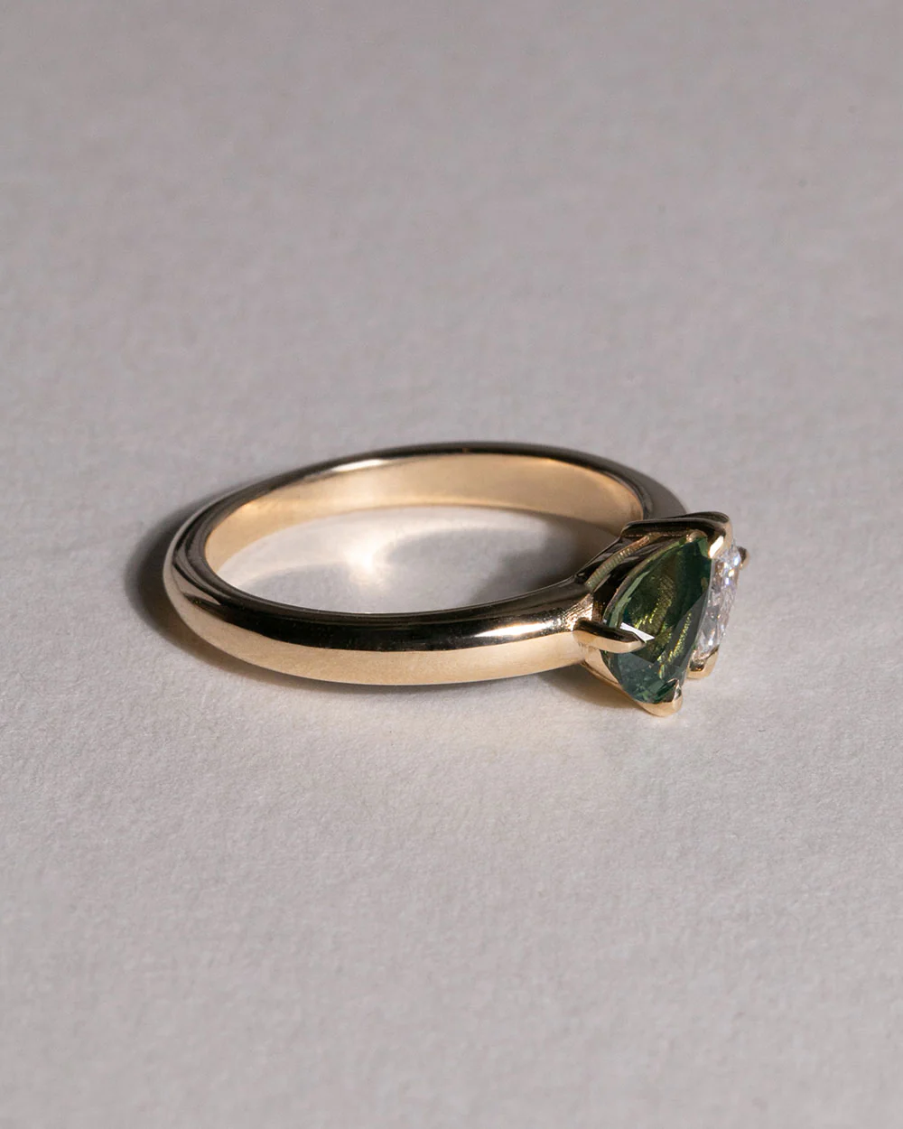 Pixie 1.01ct Green Sapphire Toi et Moi Ring - Image 4