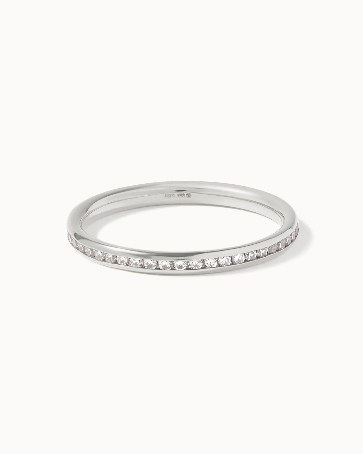 9ct White Gold Diamond Half Eternity Court Ring - Image 3