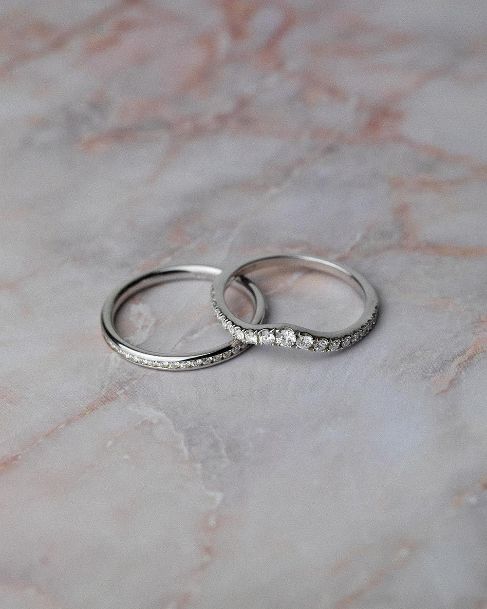 9ct White Gold Pavé Diamond Nesting Ring - Image 3