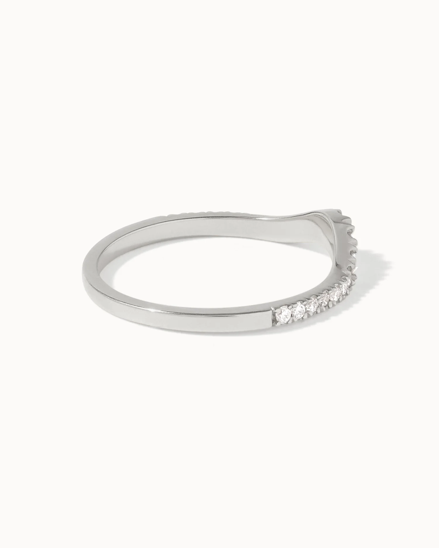 9ct White Gold Pavé Diamond Nesting Ring - Image 4