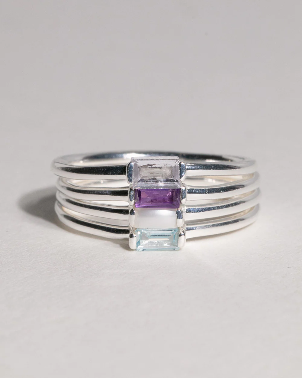 March Aquamarine Birthstone Baguette Ring - Image 3