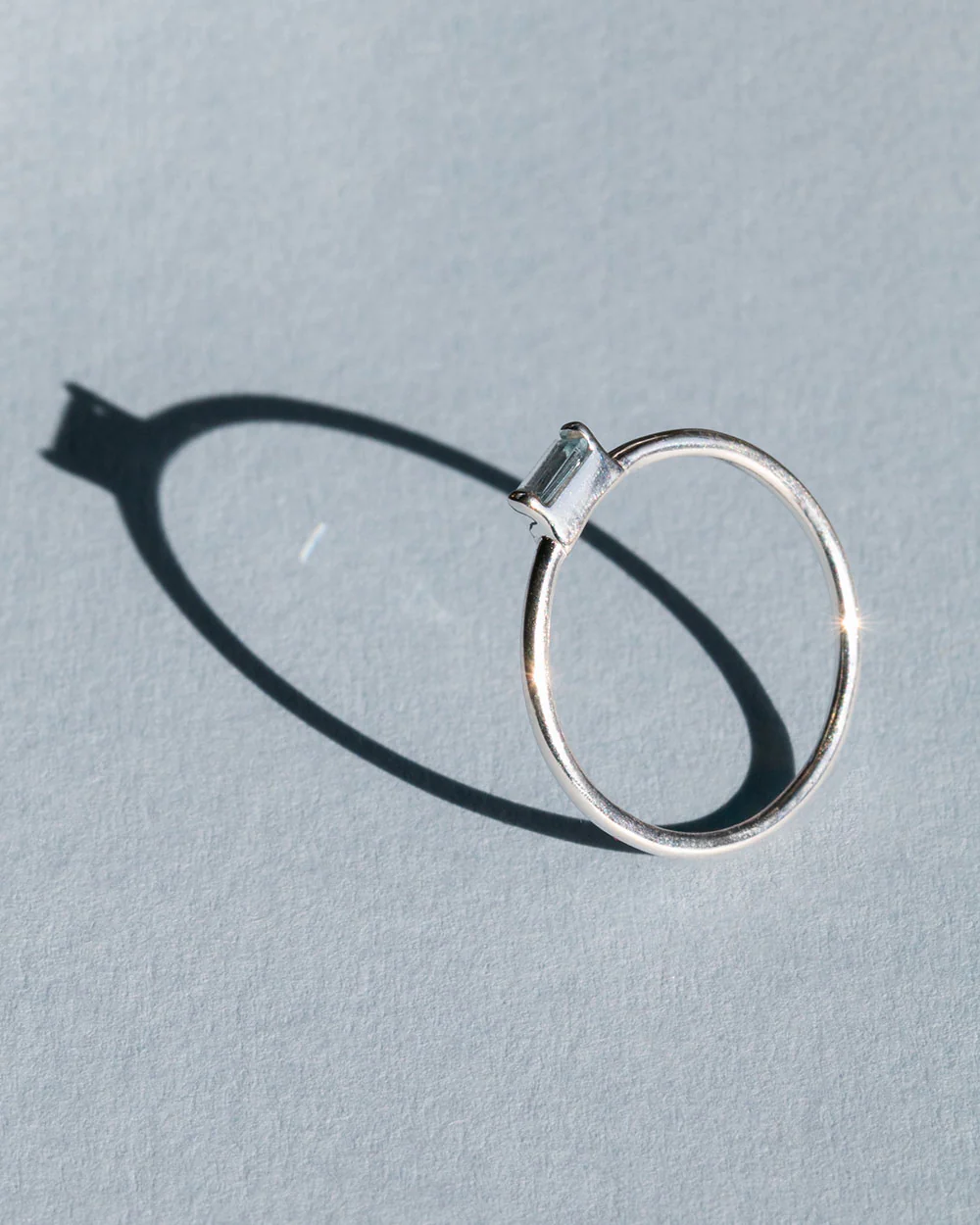 March Aquamarine Birthstone Baguette Ring - Image 5